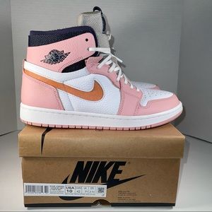 Air Jordan Retro 1 High Zoom Air CMFT Pink  CT0979-601 Women’s Size 10 Men’s 8.5